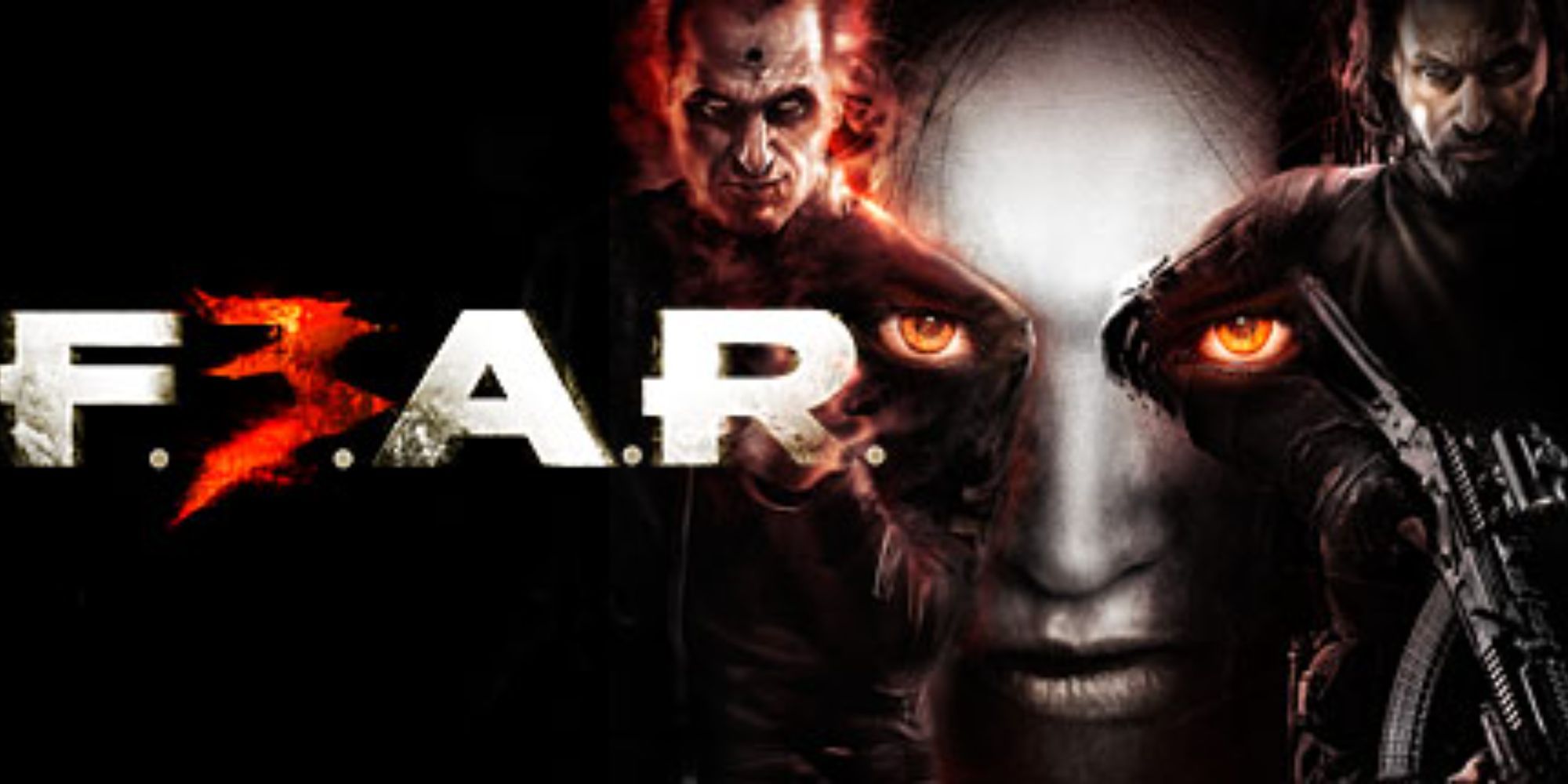 F.E.A.R.3'S title poster, featuring Paxton, Alma and Point Man