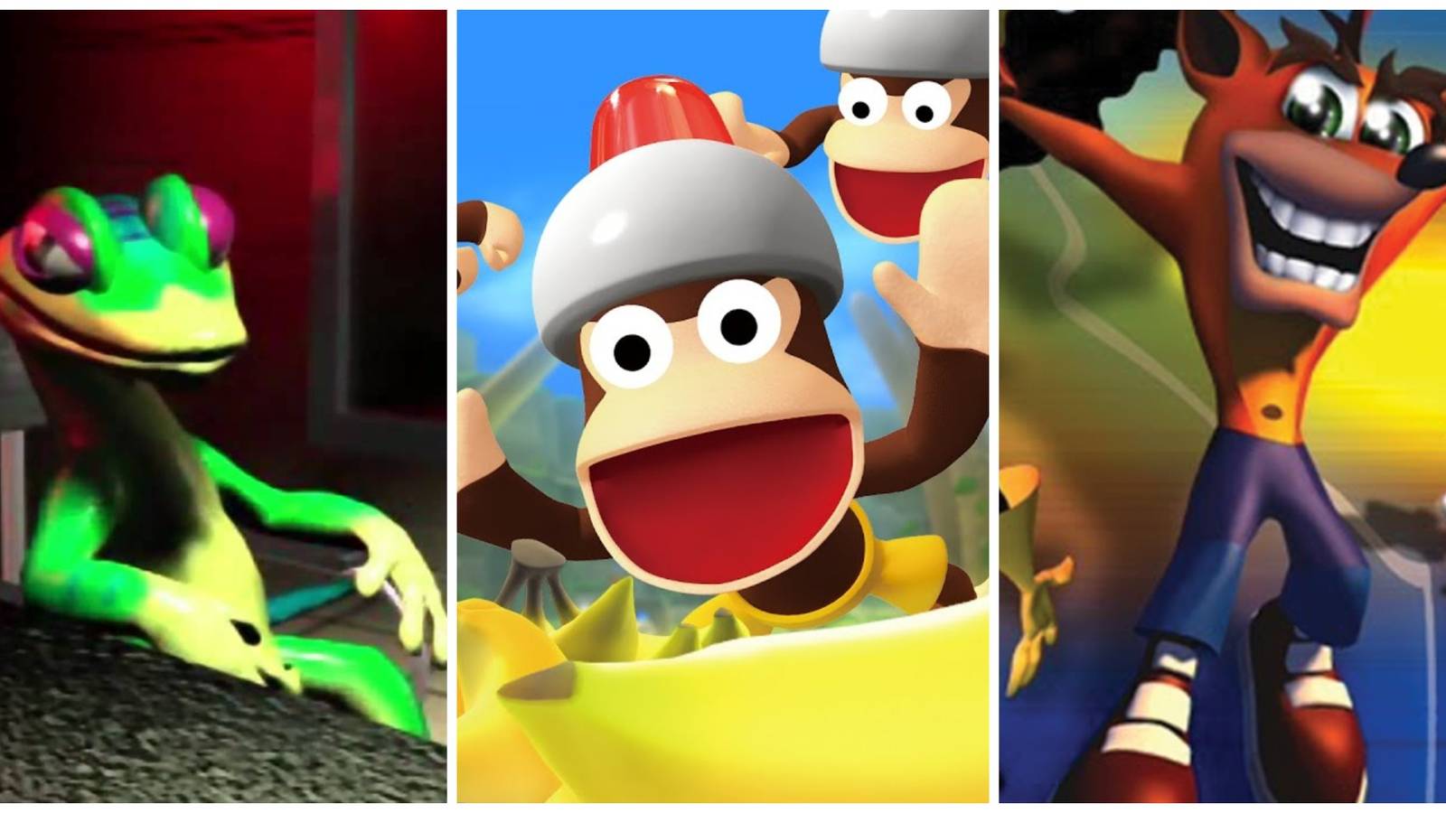 Gex: Enter the Gecko, Ape Escape, and Crash Bandicoot 3: Warped