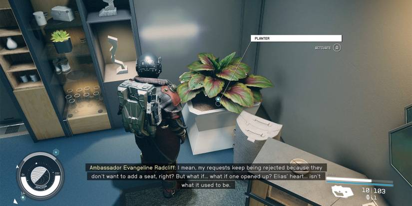 find evidence inside radcliff room in starfield