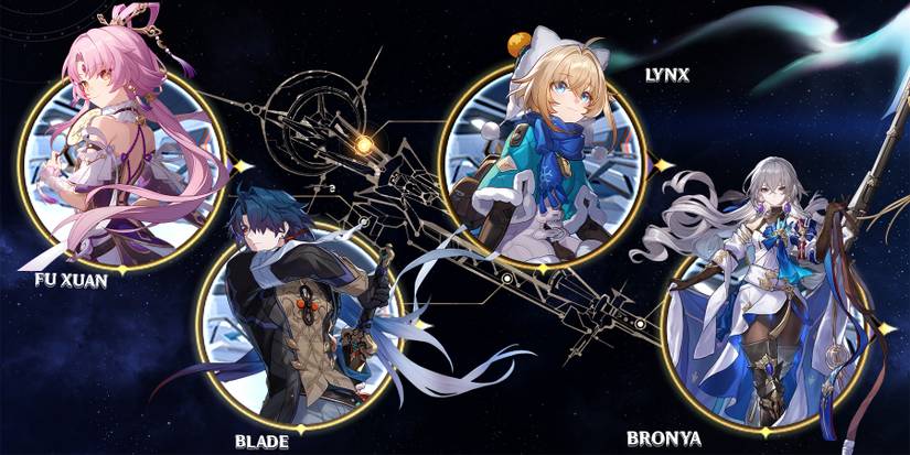 fu xuan-blade-lynx-and  bronya team in honkai star rail