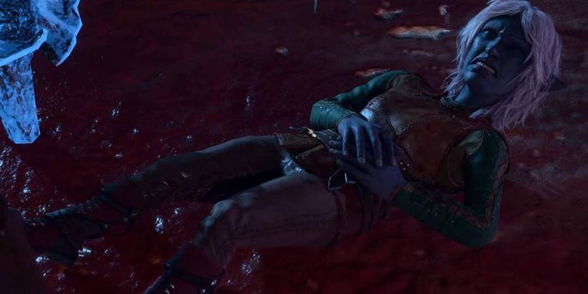baldur's gate 3 thulla on floor in pain