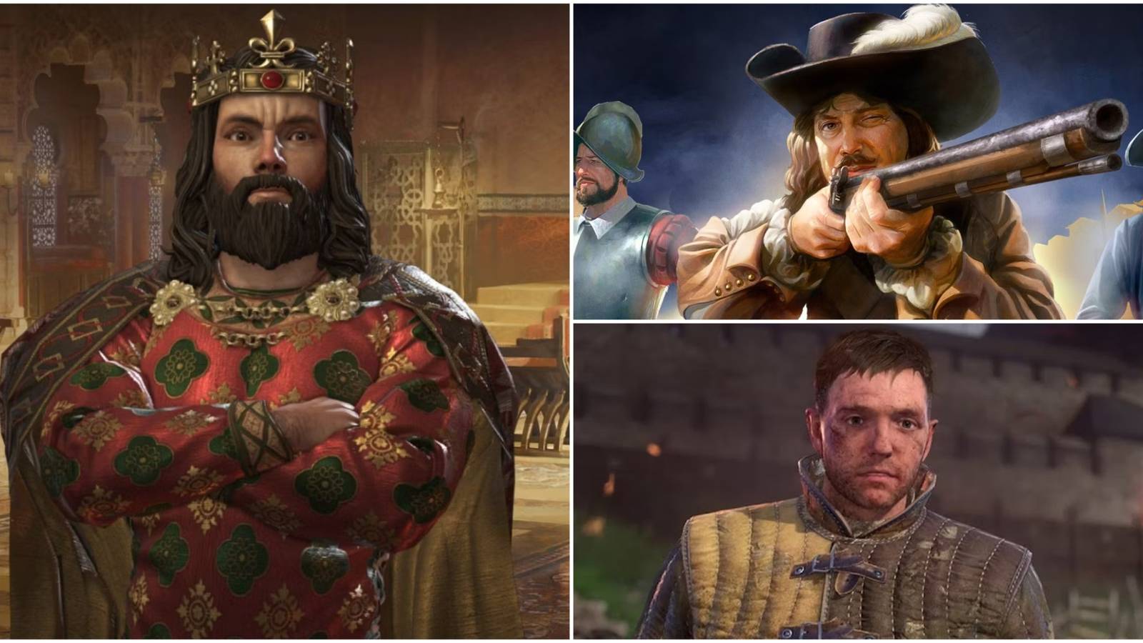 A split image of different games to play for those who love Crusader Kings 3