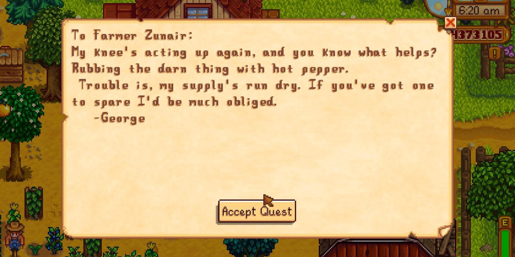 george letter stardew valley