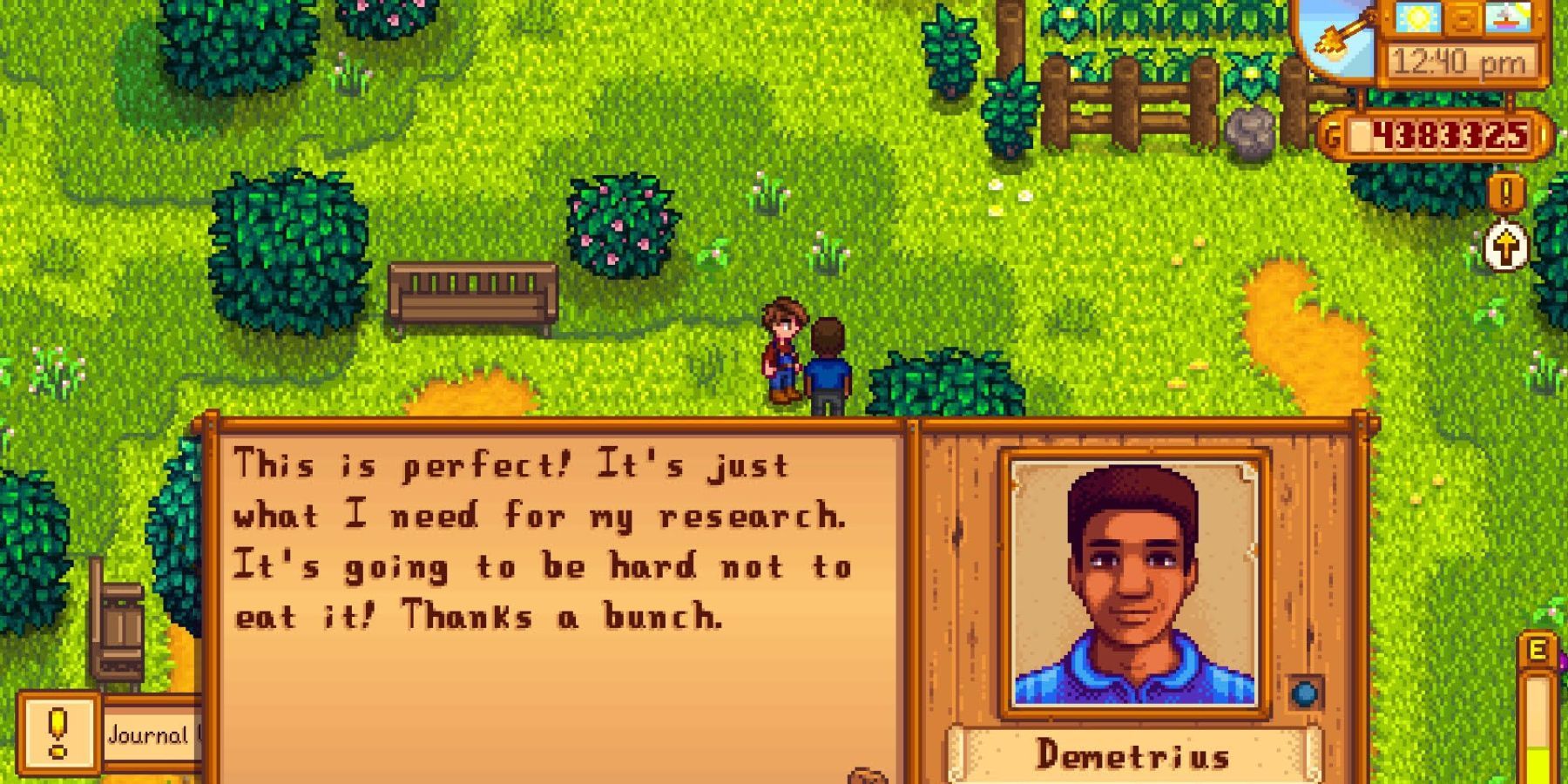 gifting melon to demetrius stardew valley