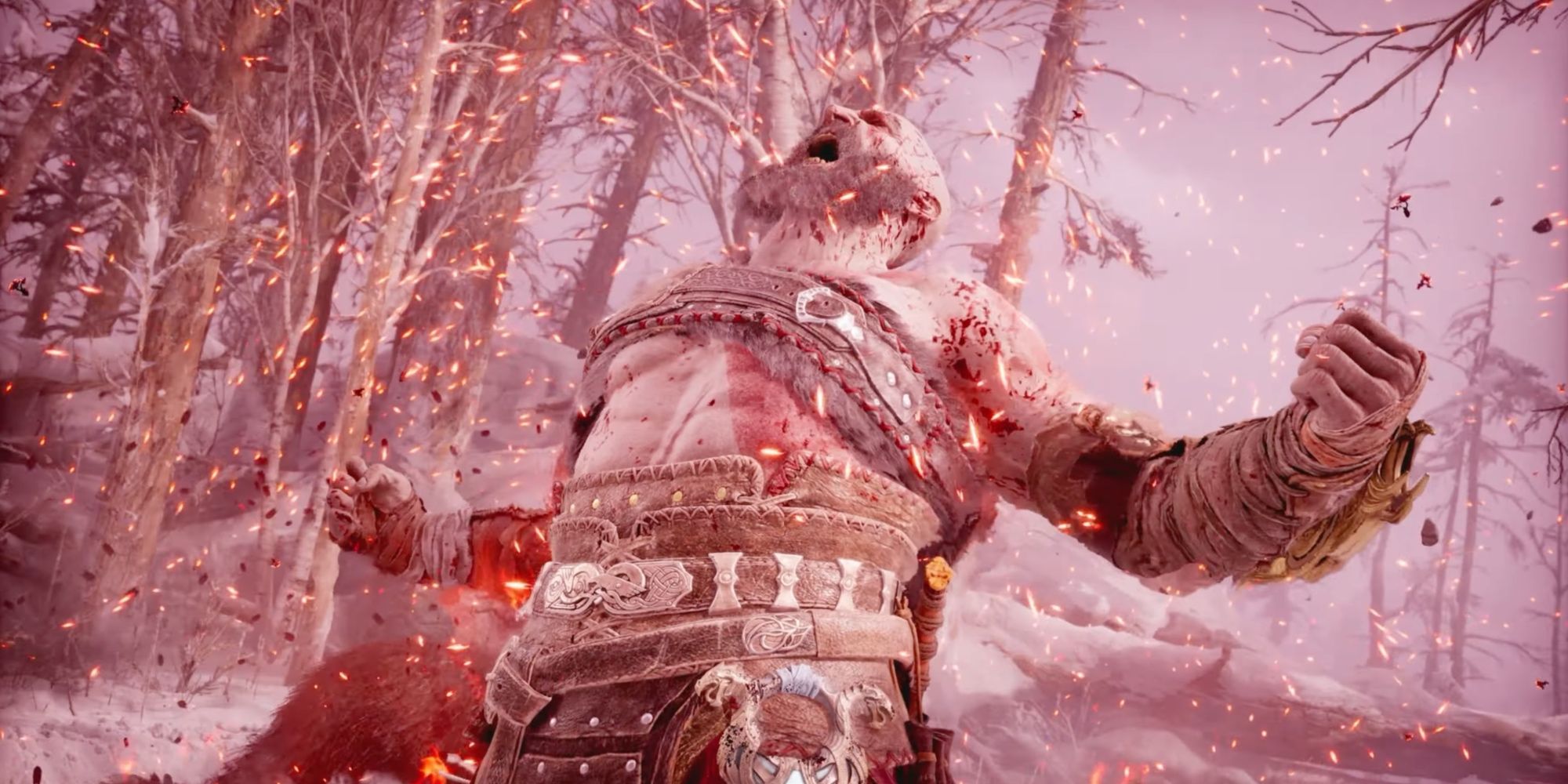 Kratos in Rage in God of War Ragnarok.