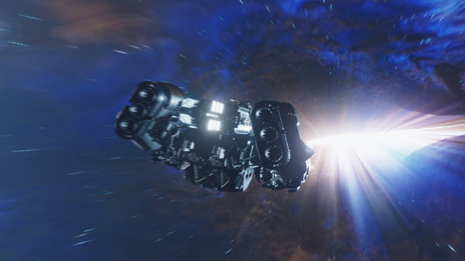 The Grav Jump cutscene from Starfield