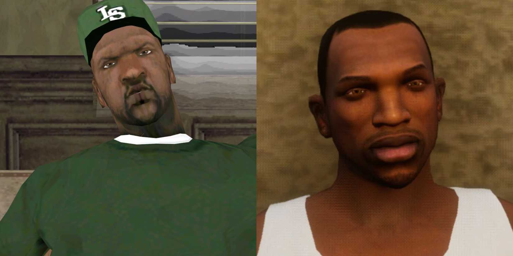 GTA San Andreas Sweet and CJ pictures beside each other