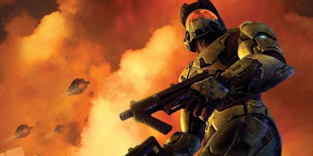 Master Chief Dual Wielding Two SMGs