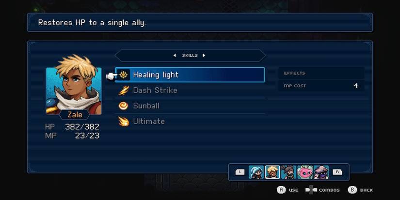 Healing Light spell in Sea of Stars