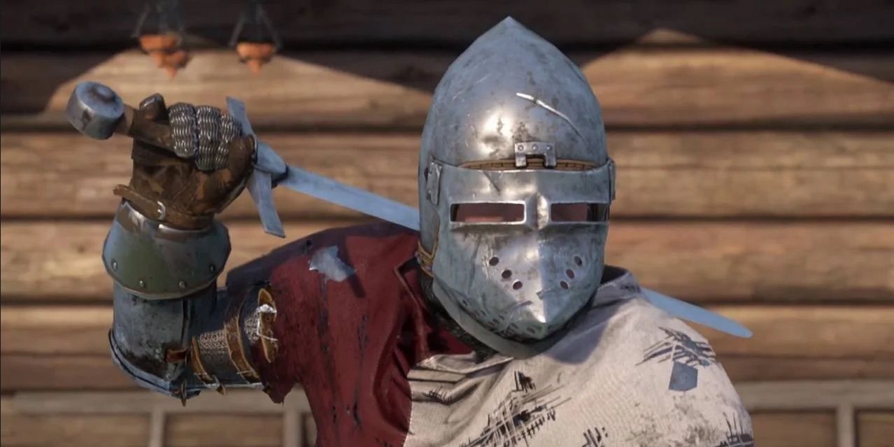 Henry wearing a helment in Kingdom Come Deliverance