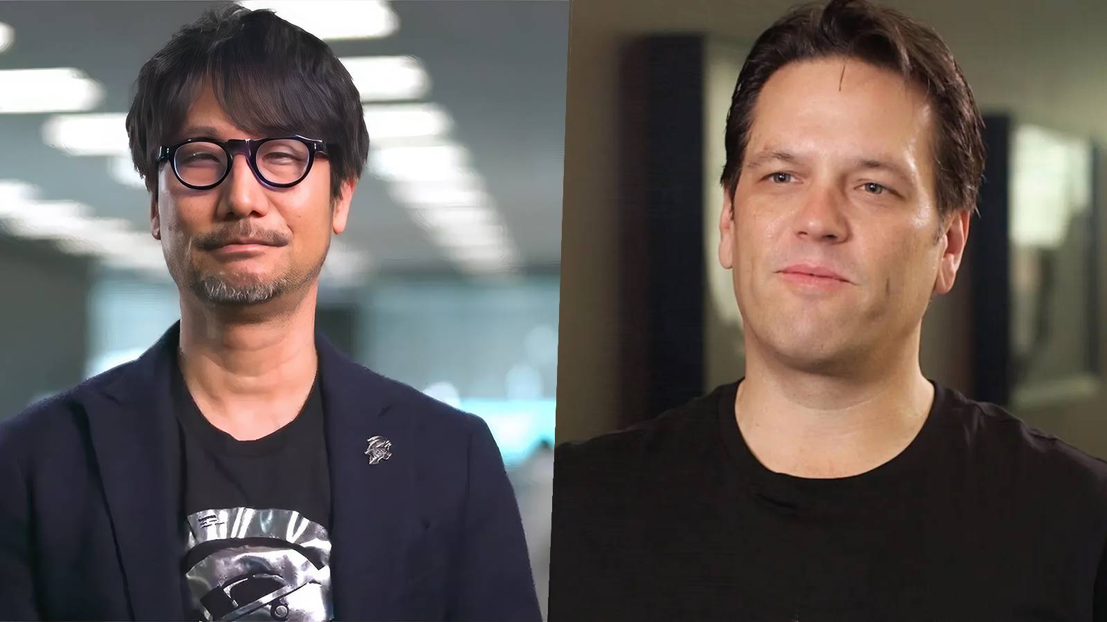 Hideo Kojima and Phil Spencer collage