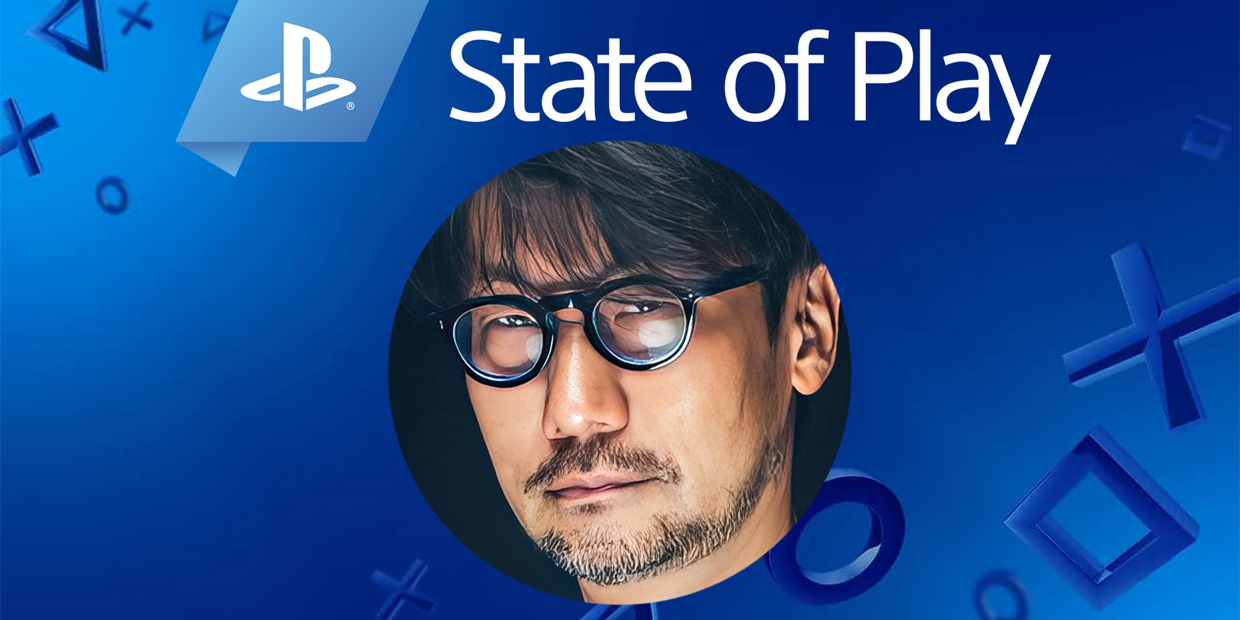 Hideo Kojima Twitter profile pic below PlayStation State of Play logo