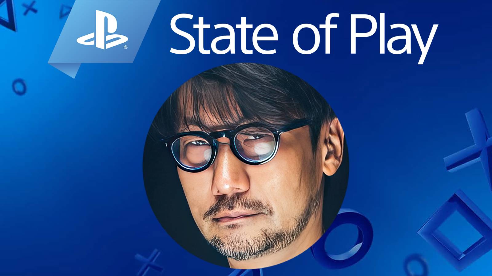 Hideo Kojima Twitter profile pic below PlayStation State of Play logo