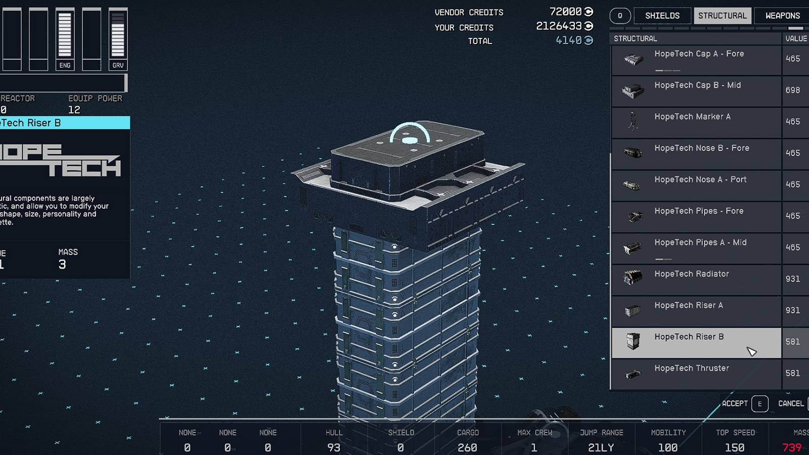 hopetech ship structural in starfield