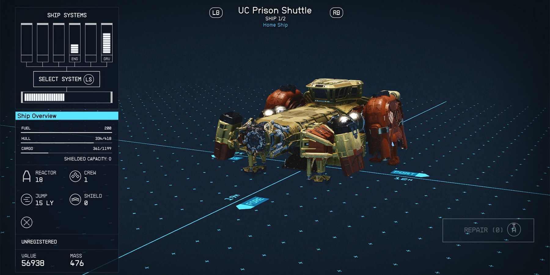 How to get uc prison shuttle spaceship in starfield