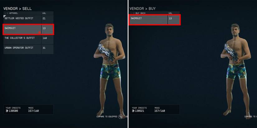 how to sell and buy back the stolen swimsuit in starfield
