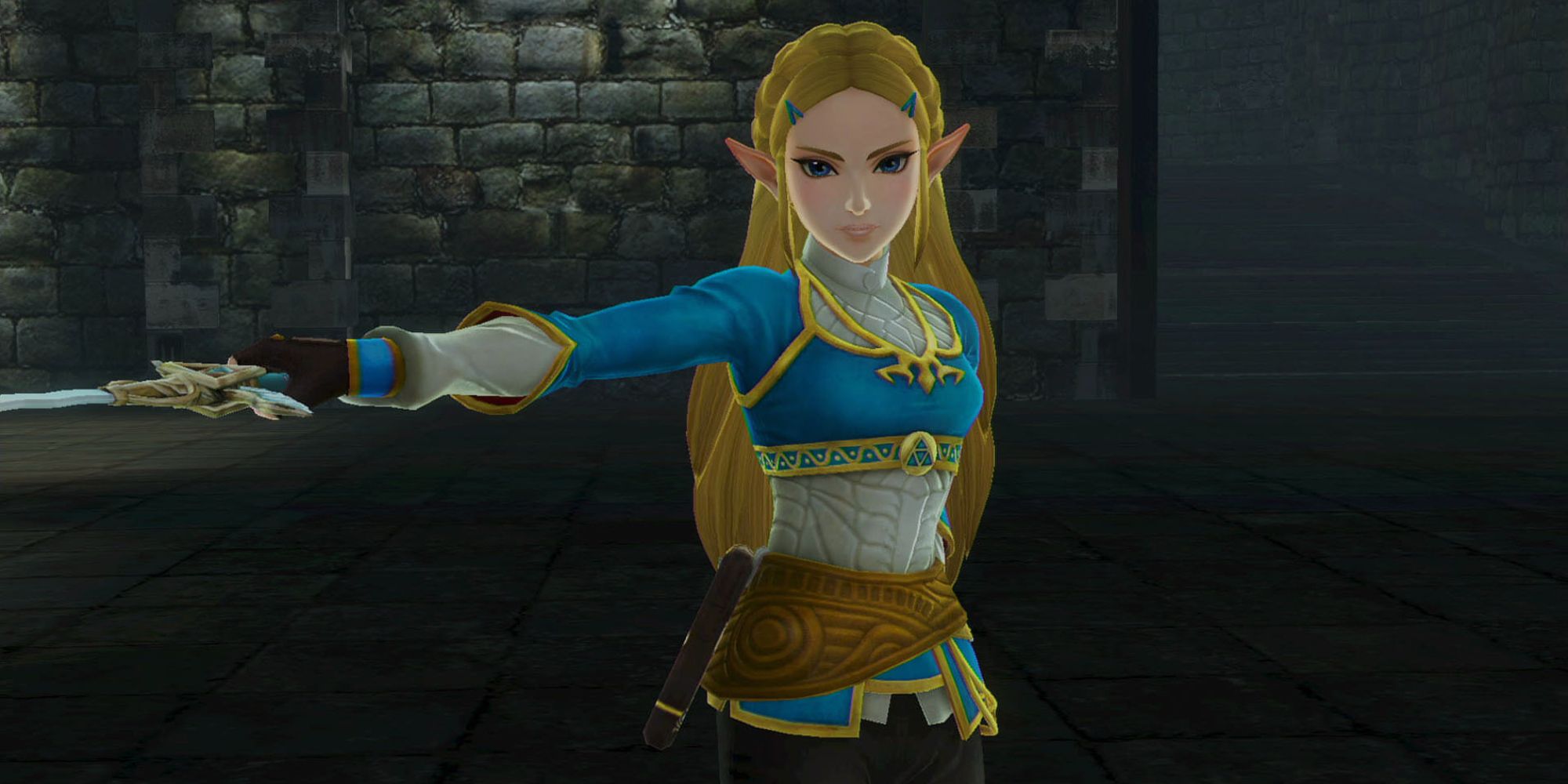 Zelda in her Breath of the Wild costume from Hyrule Warriors