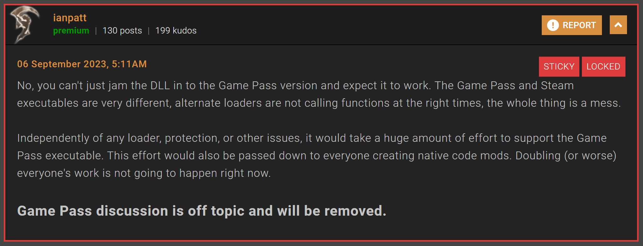 ianpatt on Starfield Script Extender not working with Xbox Game Pass version Nexus Mods post