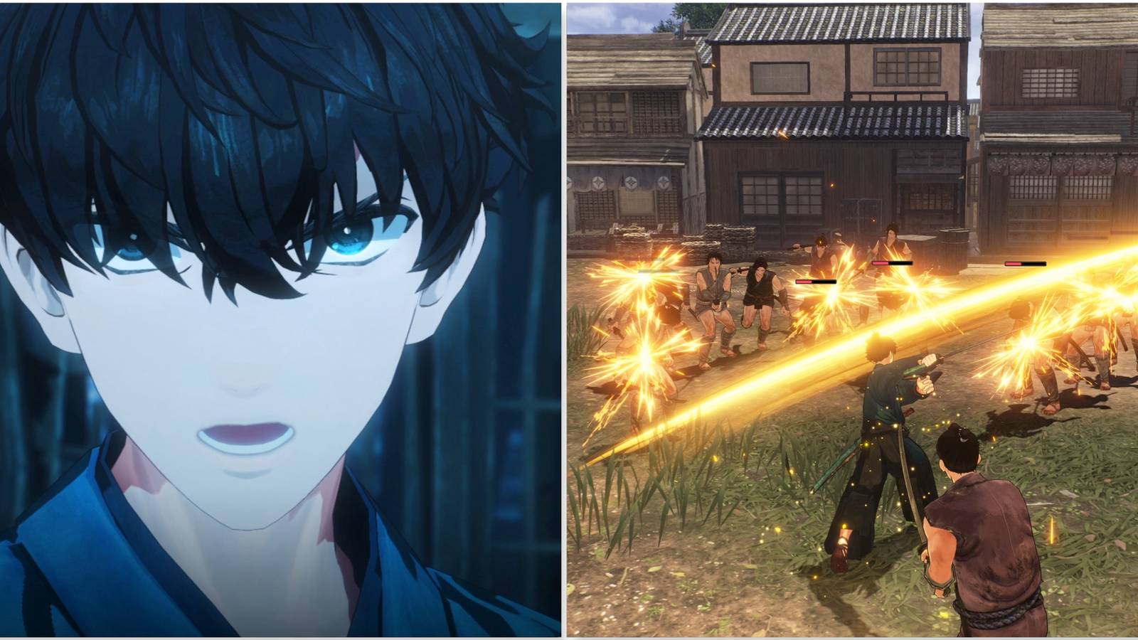 Iori and fighting enemies in Fate:Samurai Remnant