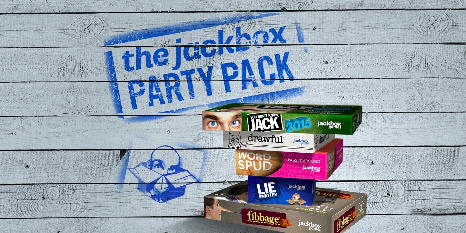 An image consisting packs of Jackbox Party series