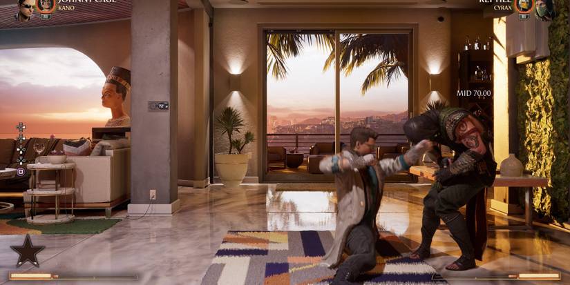 Johnny using ball buster on reptile