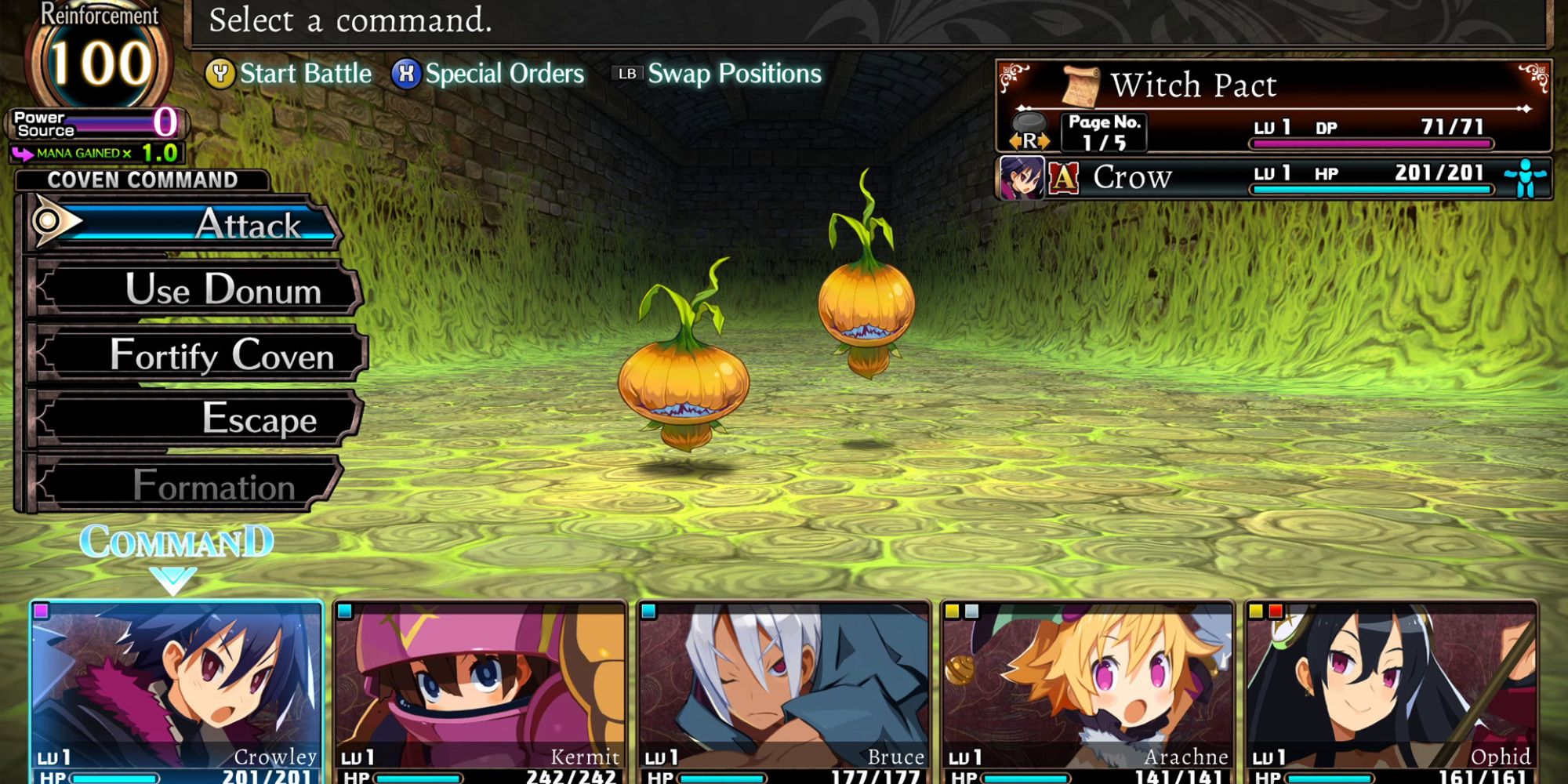 A party facing living onions in Labyrinth of Refrain: Coven of Dusk