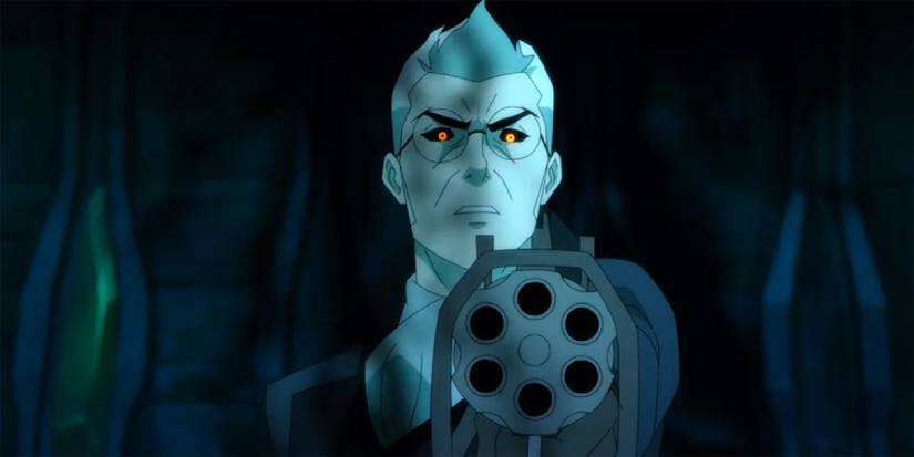 Percy aiming his pepperbox, eyes glowing orange.