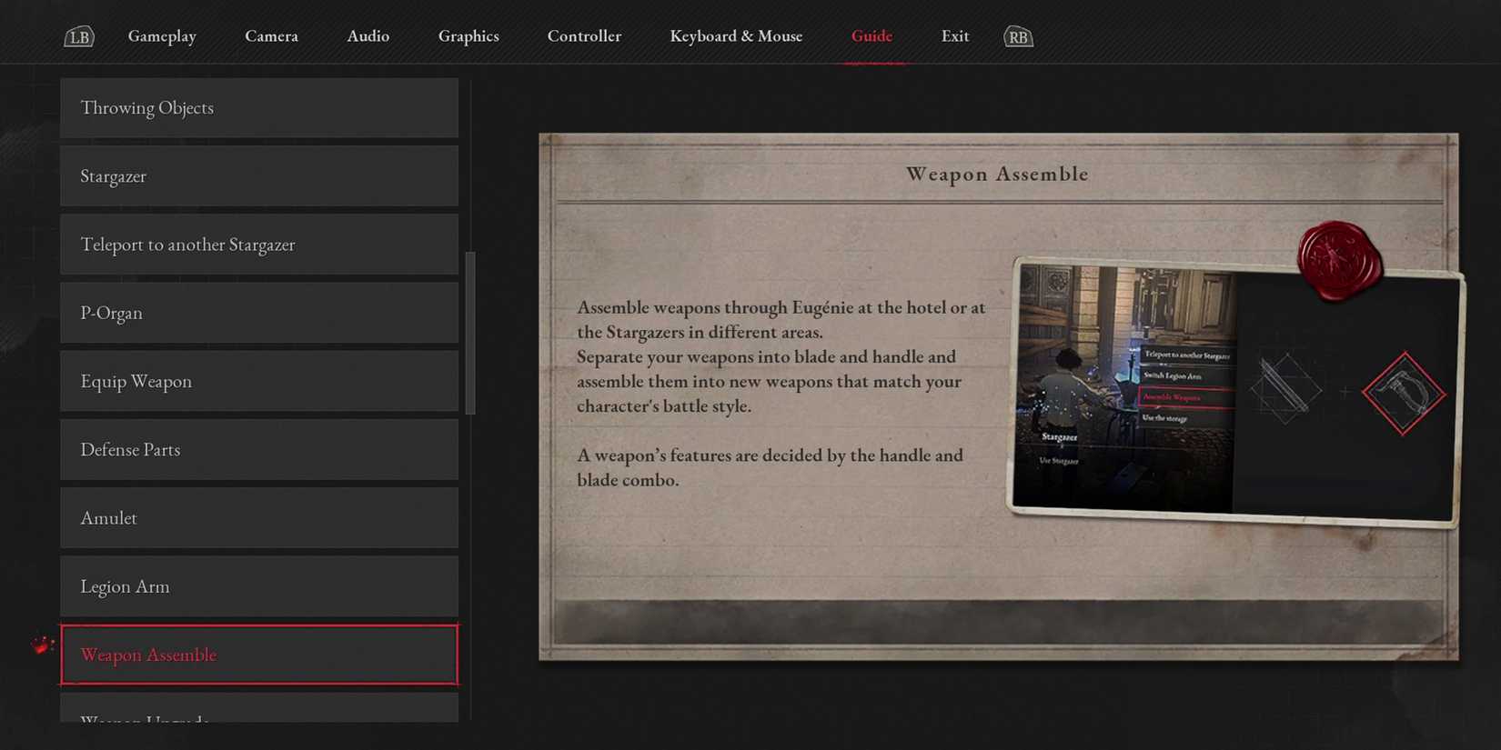 Lies Of P - In-Game Weapon Assemble Tutorial
