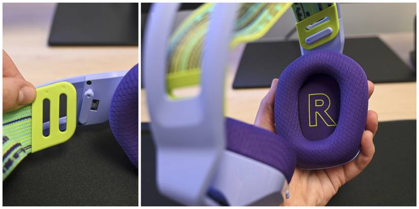 Logitech G733 headset adjustable headband and right earcup