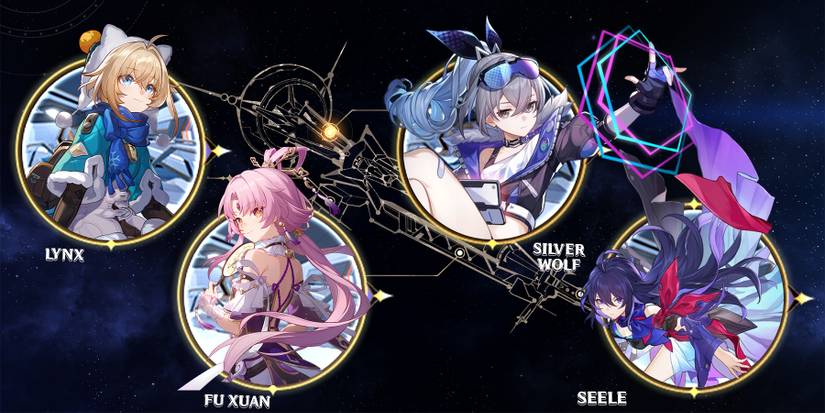 lynx-fu xuan- silver wolf-and seele team in honkai star rail