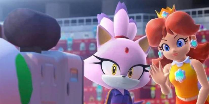 Blaise and Daisy waving in Mario and Sonic at the Olympic Games Tokyo 2020