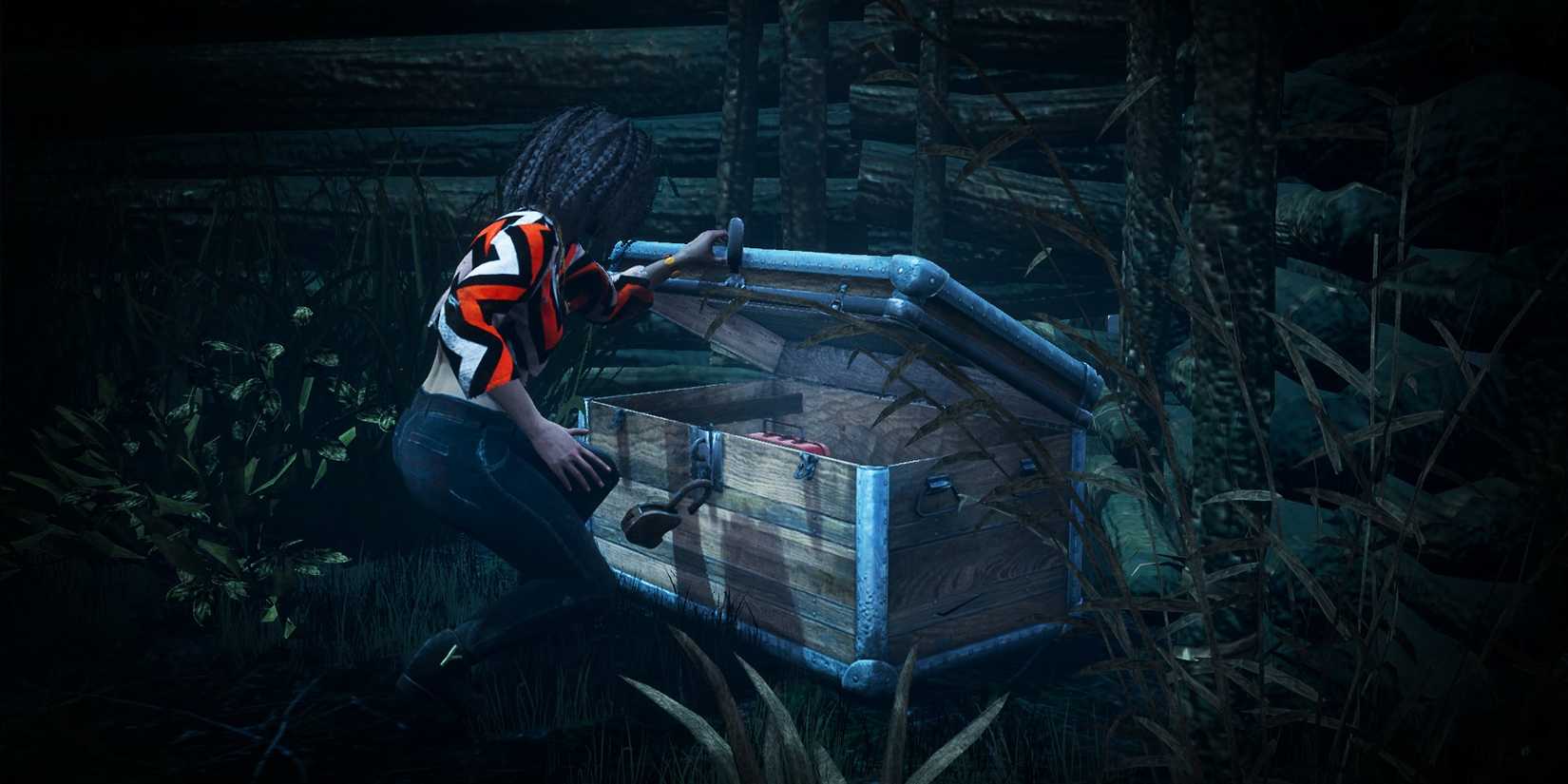 survivor opening chest with medkit