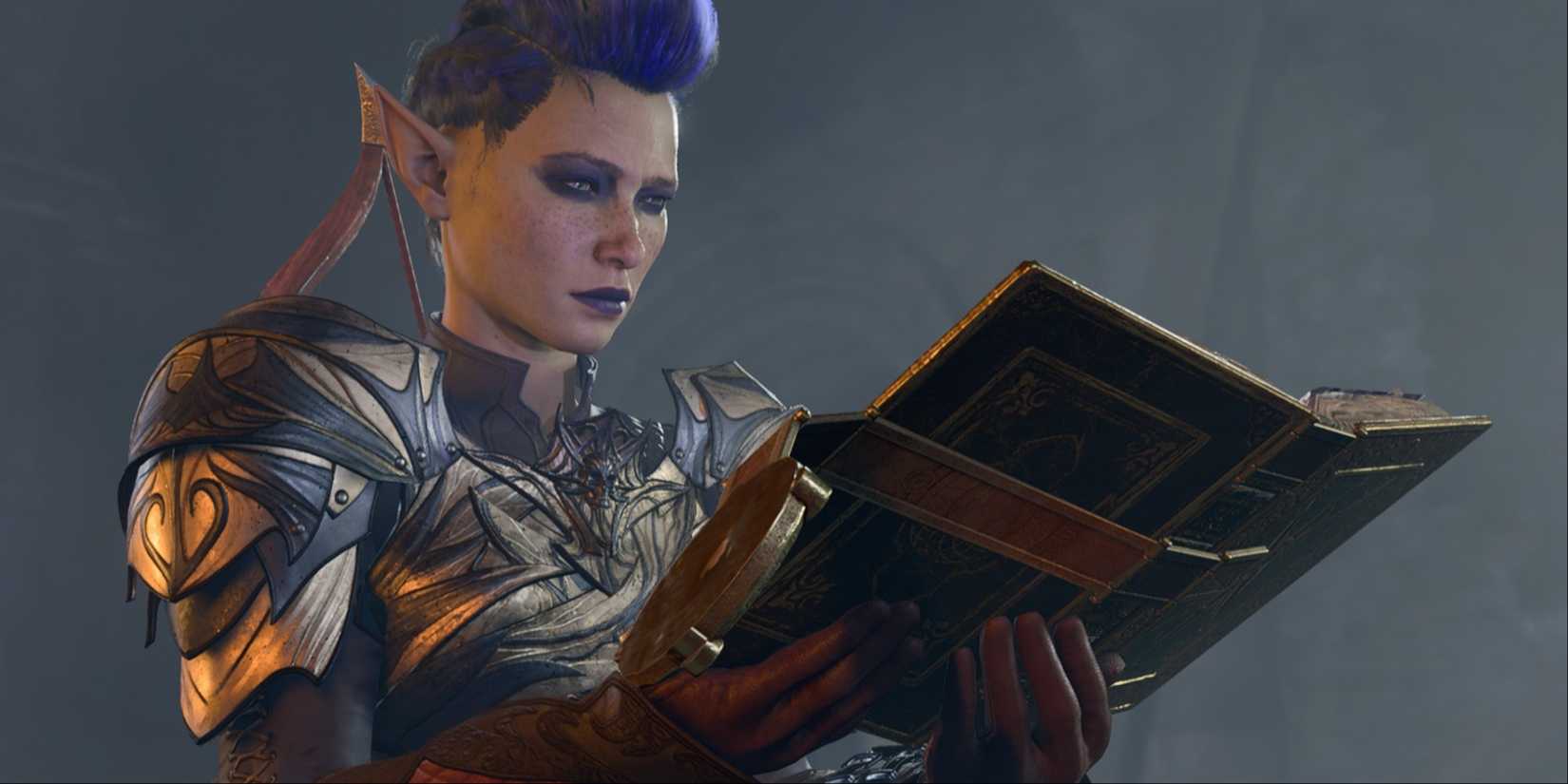 Melian with the Necromancer book Spidersilk Armour in Baldur's Gate 3