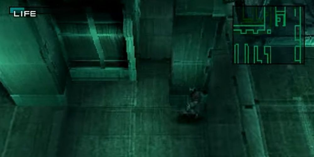 snake from metal gear solid sneaking through a building