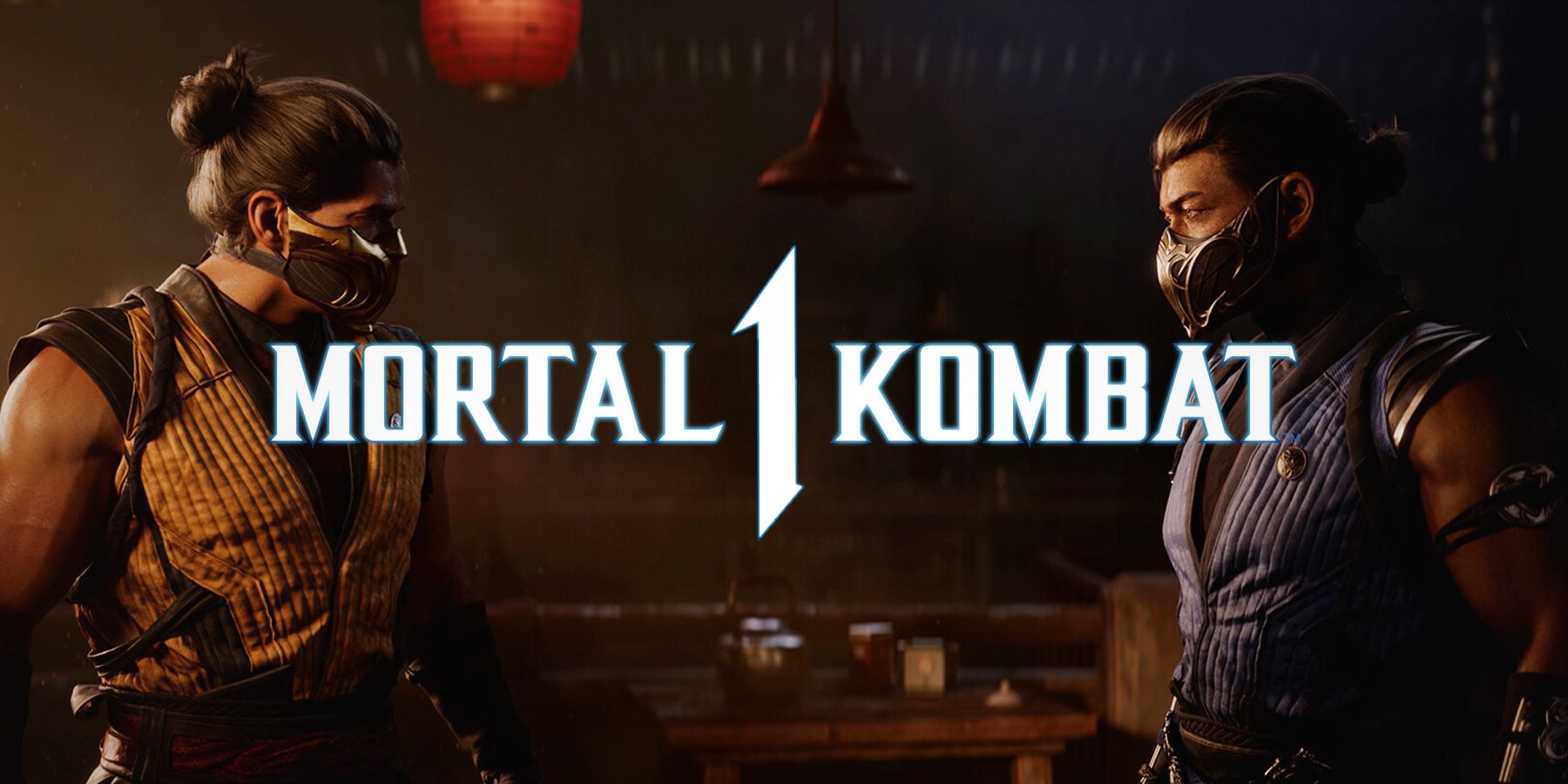 Mortal Kombat 1 logo between Scorpion and Sub-Zero