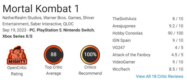 mortal kombat 1 reviews