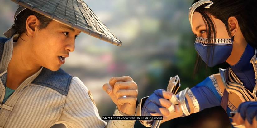 Raiden Vs. Kitana speaking before a fight in Mortal Kombat 1