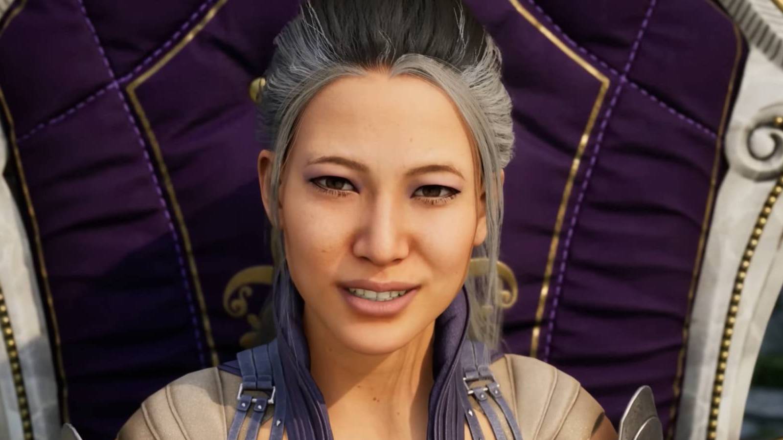 Sindel sitting in a throne in Mortal Kombat 1