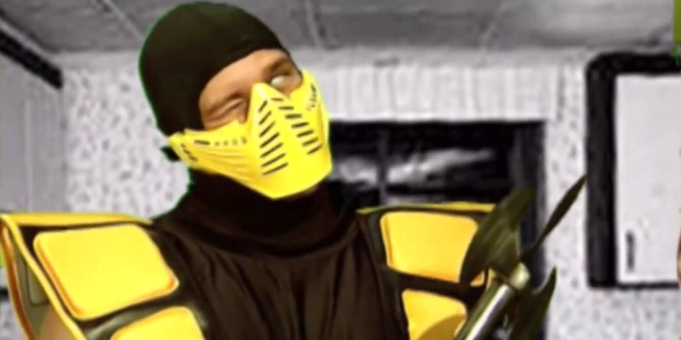 Scorpion winking in Cooking With Scorpion from Mortal Kombat: Deadly Alliance