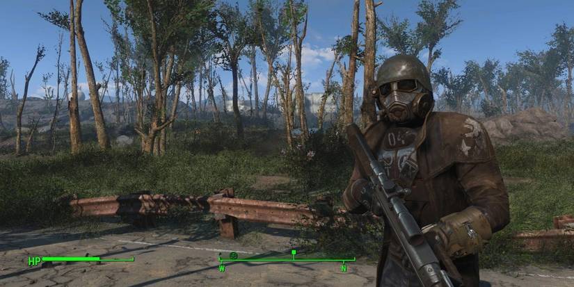 ncr ranger outfit with sniper fallout 4 hud