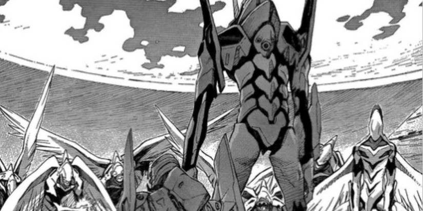 Neon Genesis Evangelion: Angels battle scene in the manga