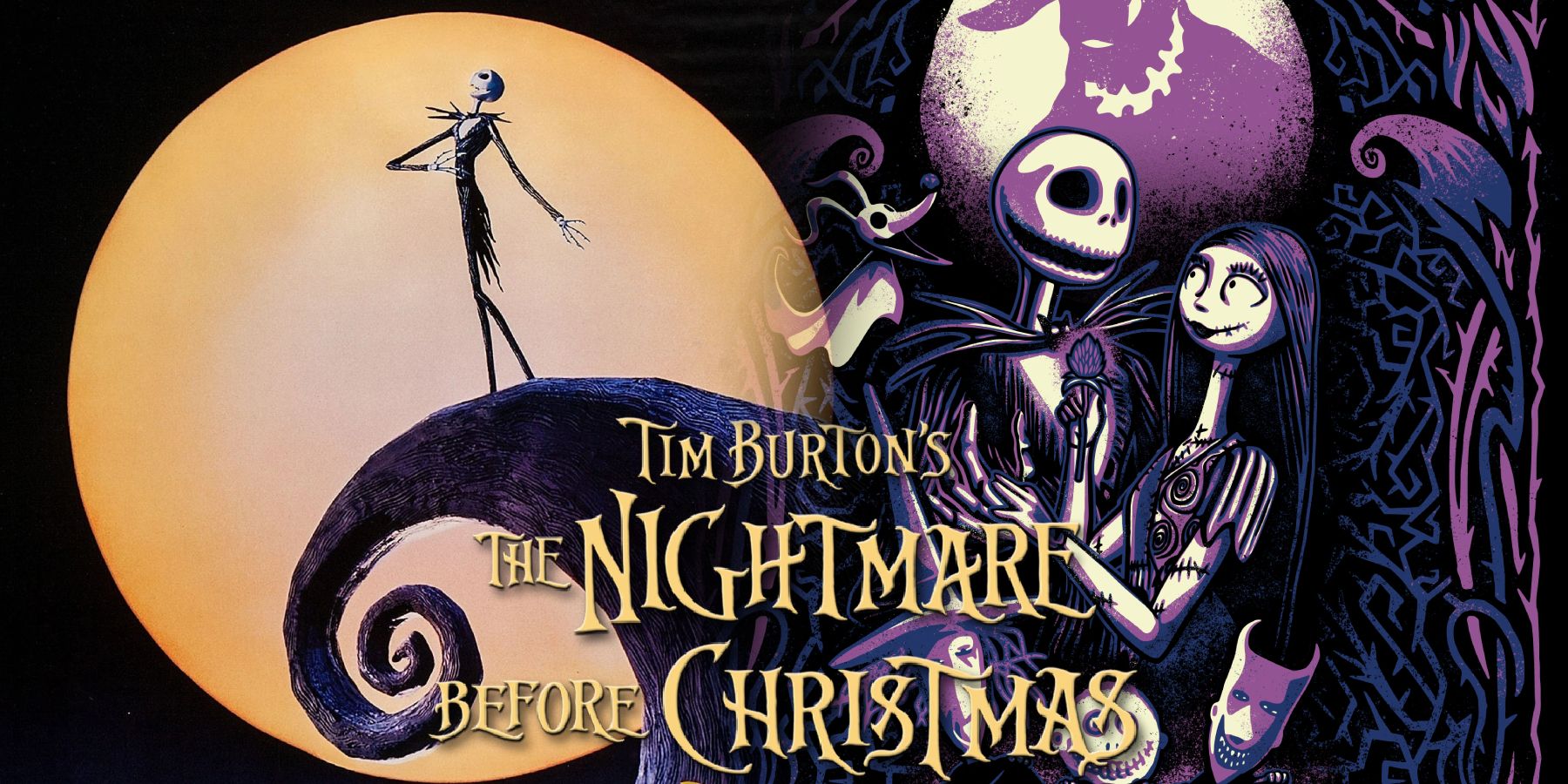 Cover of The Nightmare Before Christmas along with artwork for the 30th anniversary release