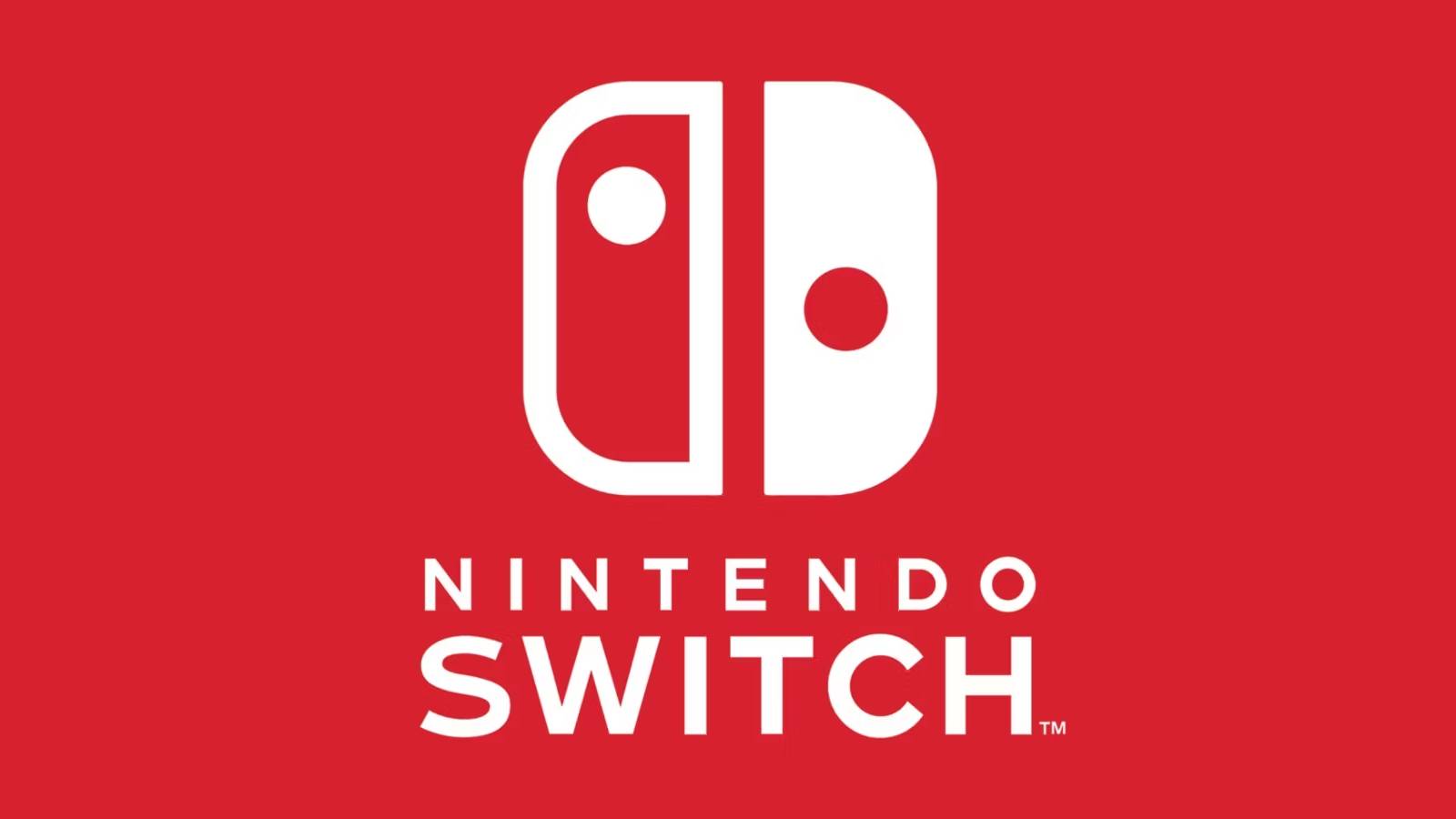 Nintendo switch logo on red background