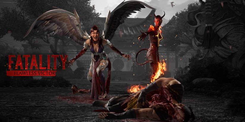 Nitara fatality victory screen with Sareena