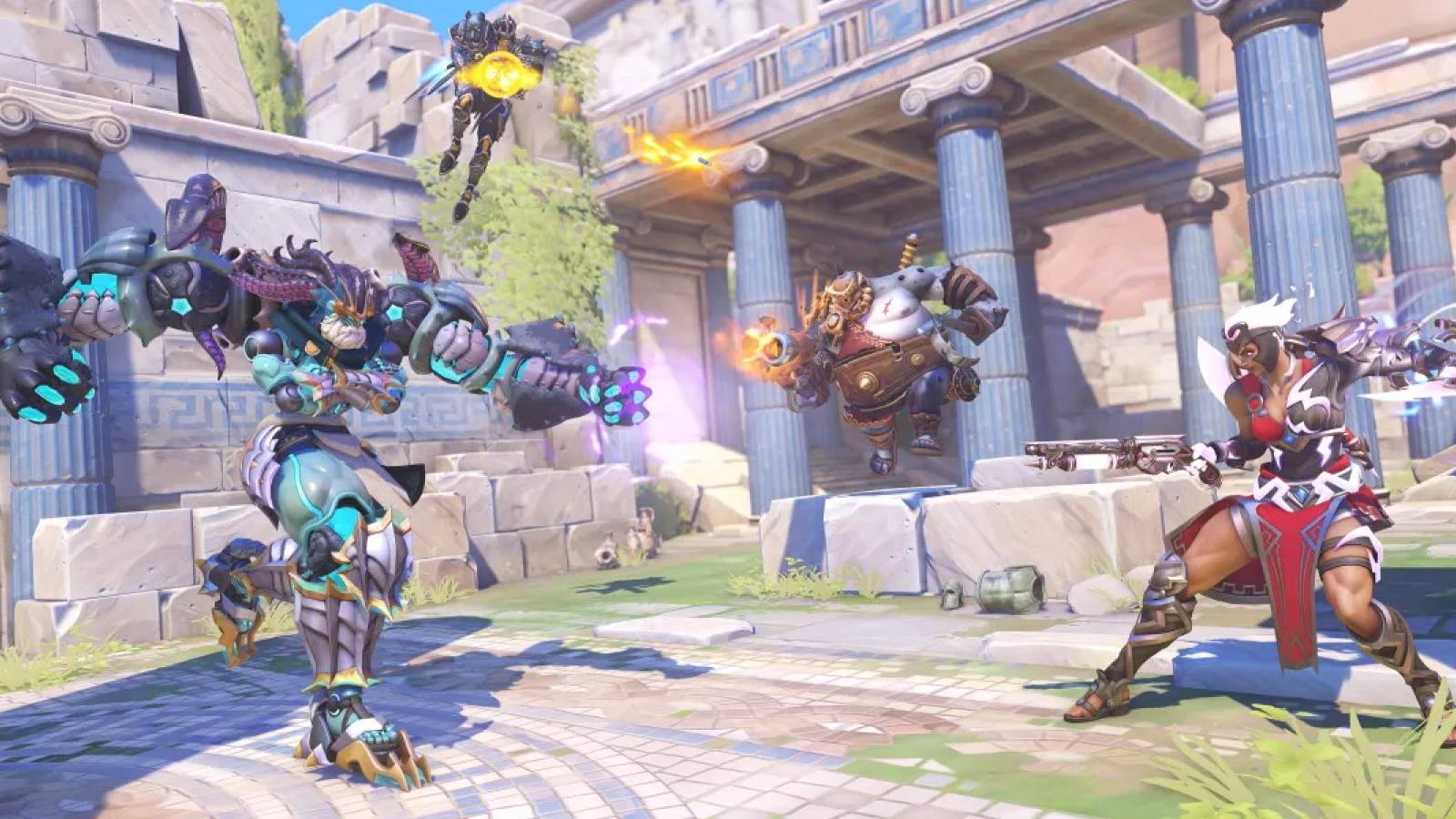 ow2 ramattra junker queen roadhog battle of the gods