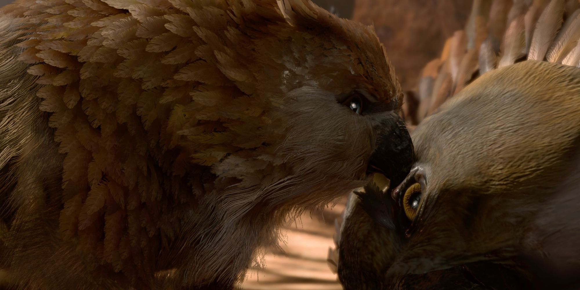 The Owlbear eating its mother in Baldur's Gate 3