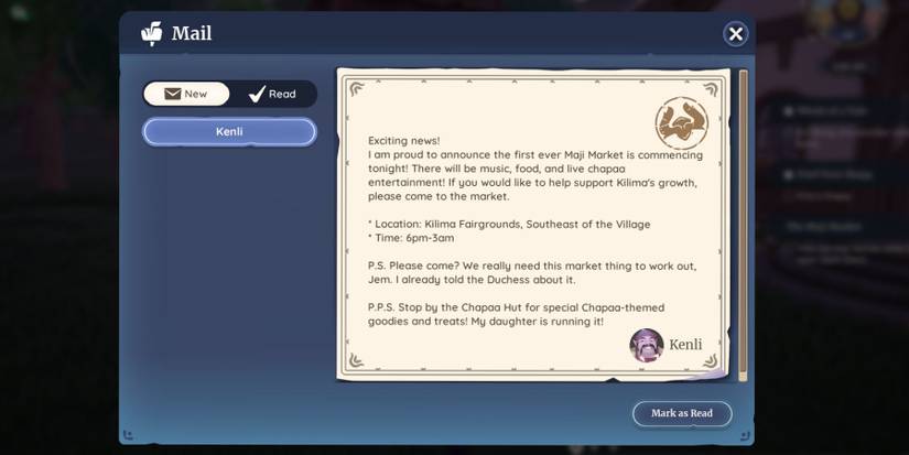 palia maji market event mail invite