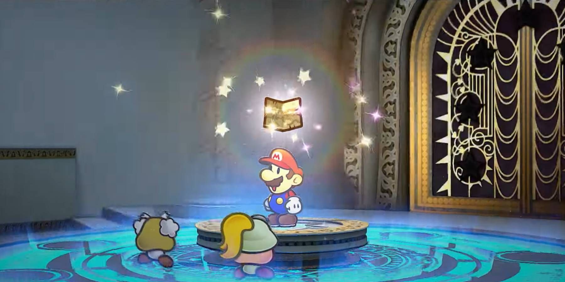 Mario using the Magical Map in Paper Mario: The Thousand-Year Door