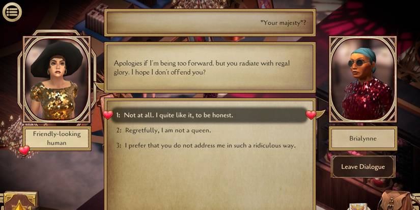 A player talking to a friendly looking human in Pendula Swing – A Complete Journey