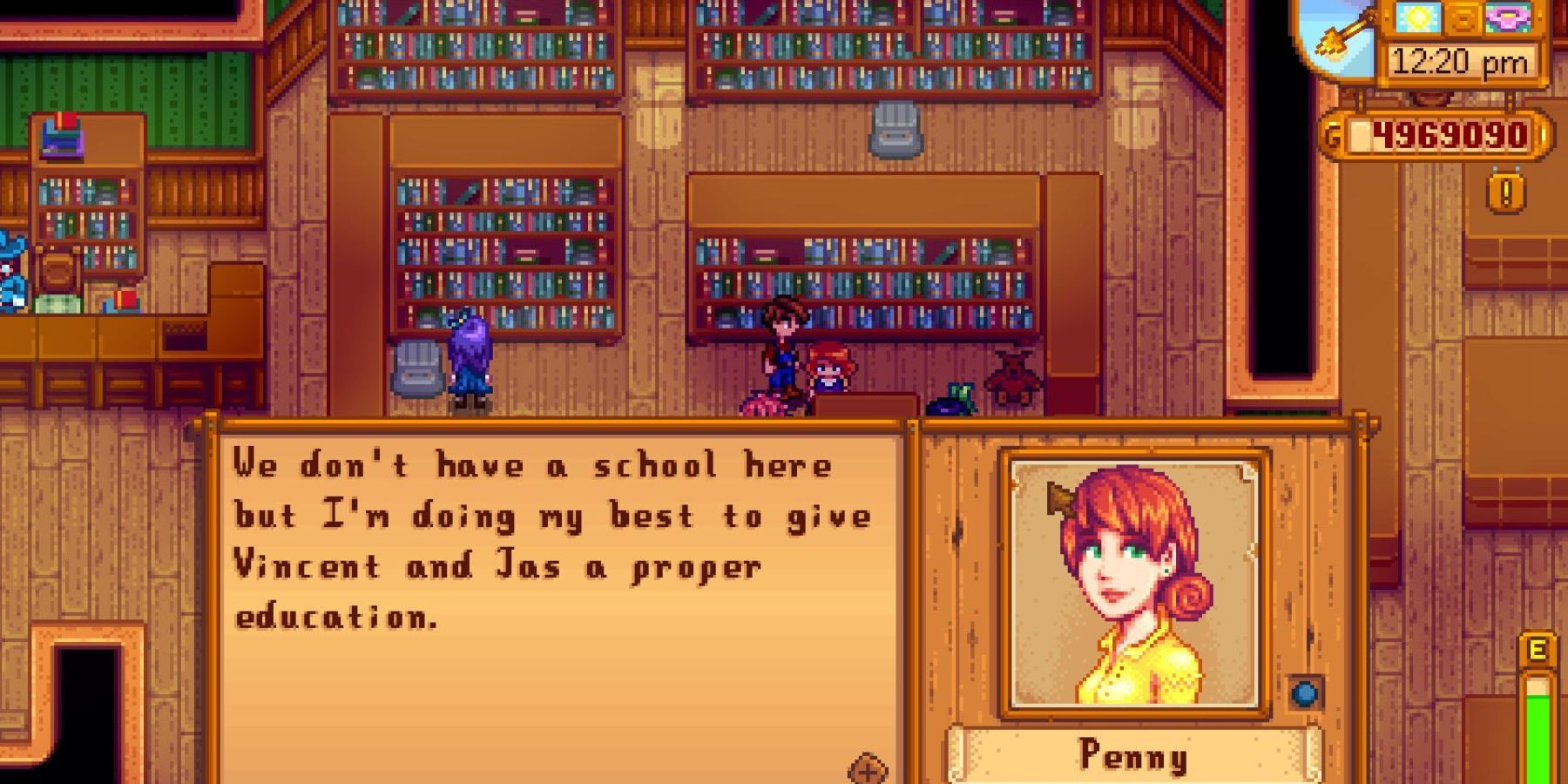 Penny in library stardew valley